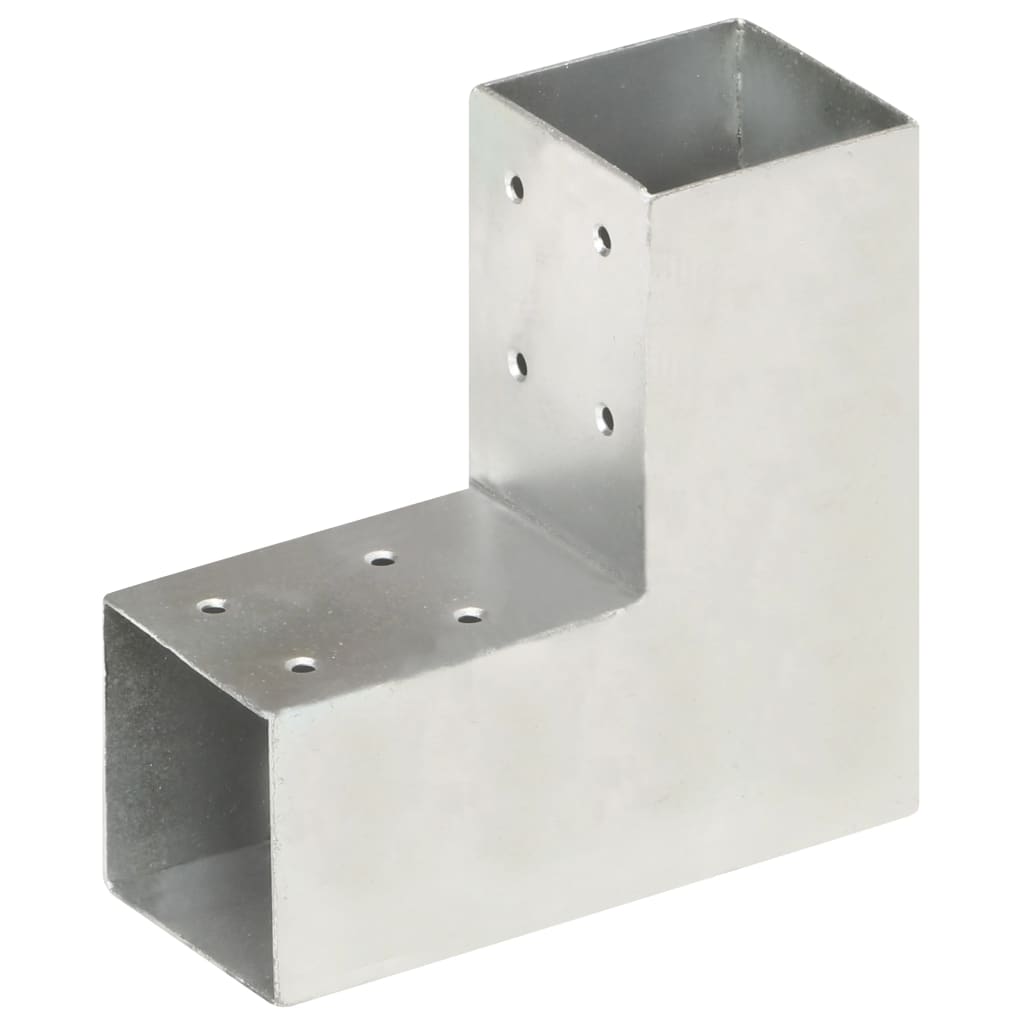 Vidaxl connexions de poteaux 4 pcs en forme de L 71x71 mm métal galvanisé