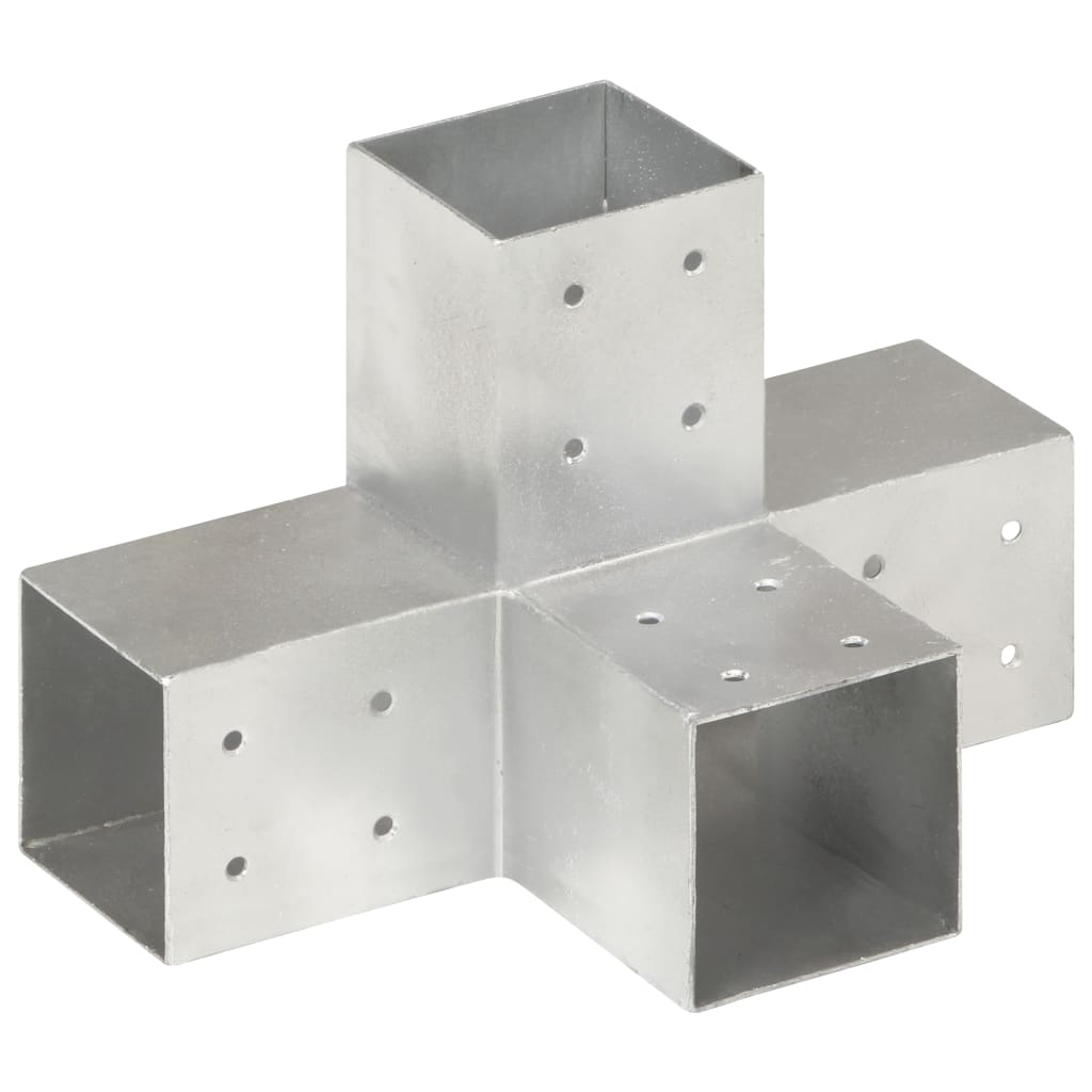 Vidaxx poteau de connexion forme X 81x81 mm métal galvanisé