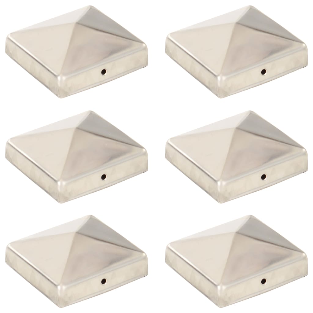 Capes de pile Vidaxl 6 ST Pyramide 81x81 mm en acier inoxydable