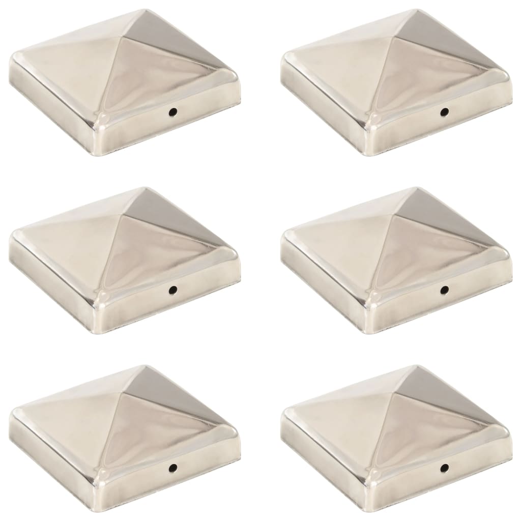 Capuches de pile vidaxl 6 pst pyramide 91x91 mm en acier inoxydable
