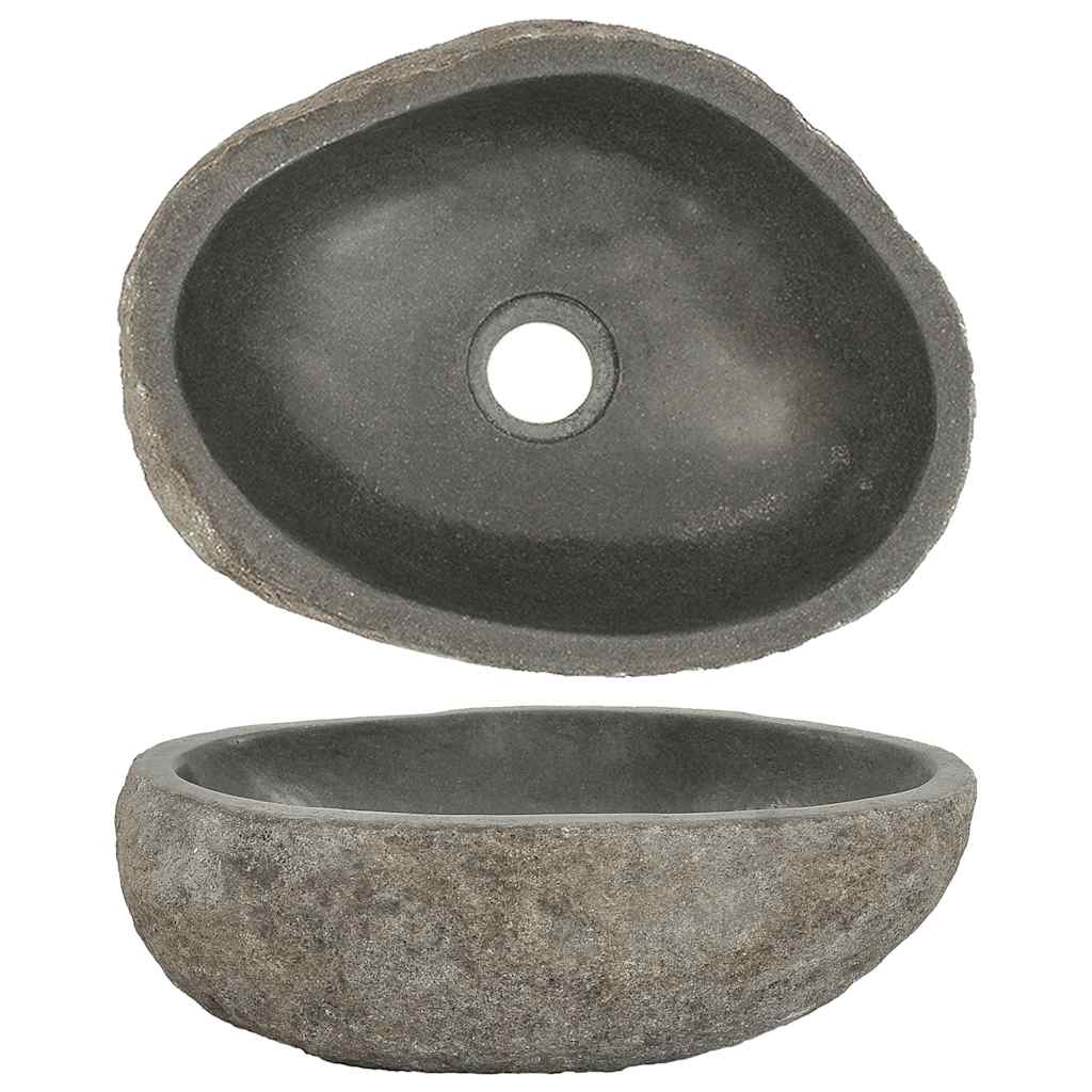 Vidaxl lavabo ovale (29-38) x (24-31) cm Stone de la rivière