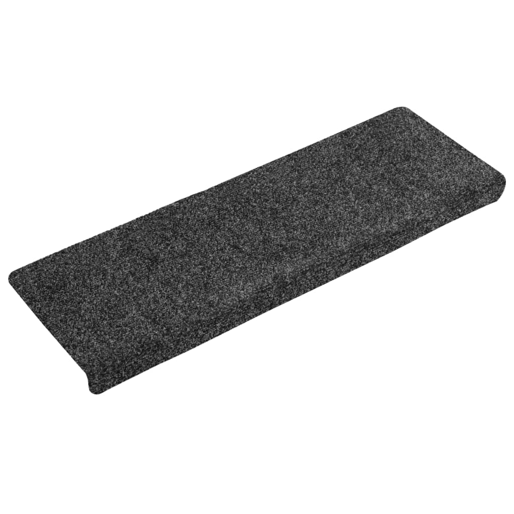 Vidaxl Mat à escalier auto-adhésif 15 pièces 65x21x4 cm bord rectangulaire gris