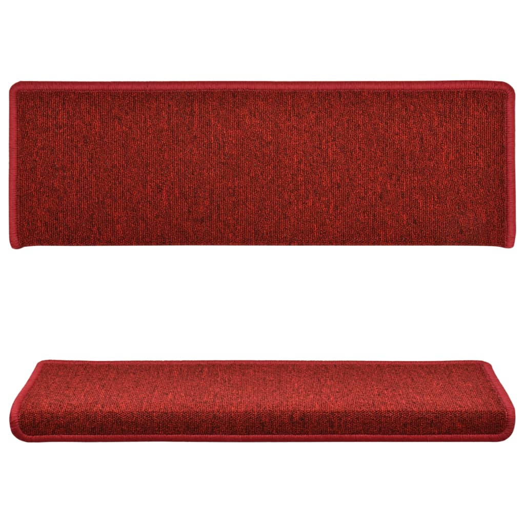 Mattes d'escalier Vidaxl 15 ST 65X21X4 CM BORDEAUX ENDE RECTANGULAIRE