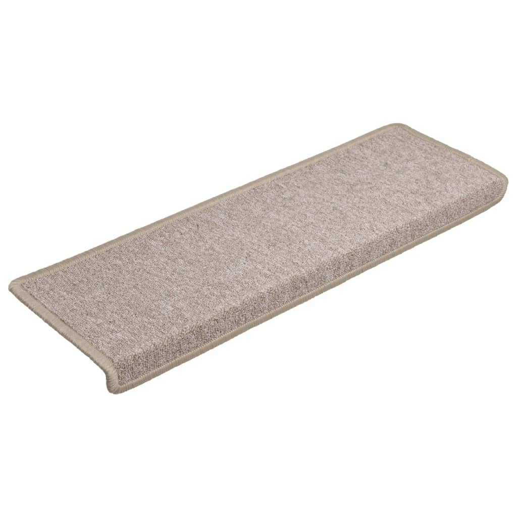 Mattes d'escalier Vidaxl 15 ST 65X21X4 CM Taupe Edge rectangulaire