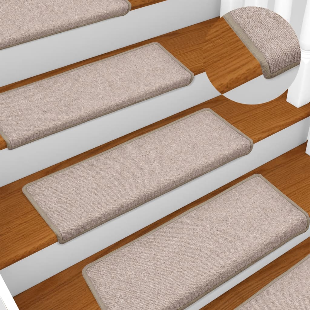 Mattes d'escalier Vidaxl 15 ST 65X21X4 CM Taupe Edge rectangulaire