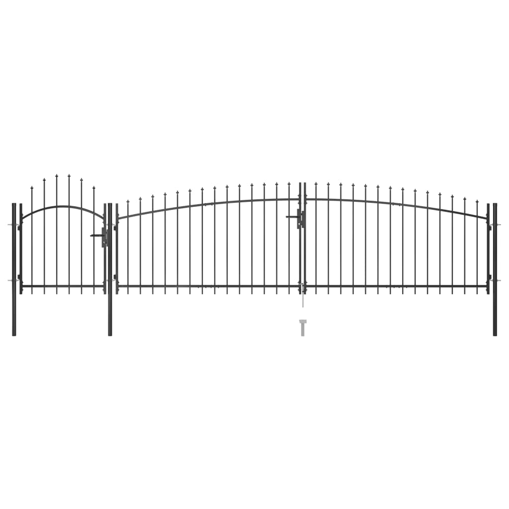 VidaXL Portail avec pointe de lance 5x1,5 m noir