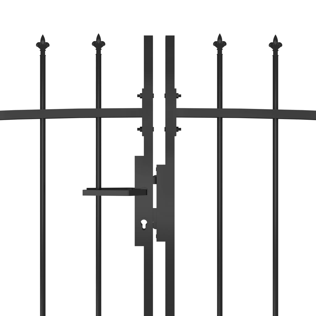 VidaXL Portail avec pointe de lance 5x1,5 m noir