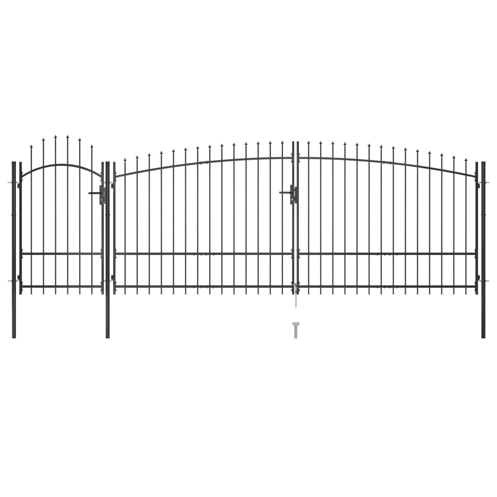 VidaXL Portail avec pointe de lance 5x2,25 m noir
