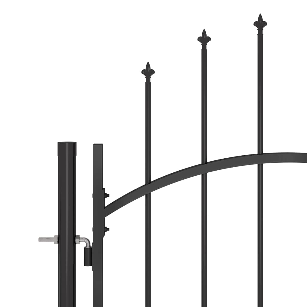 VidaXL Portail avec pointe de lance 5x2,45 m noir