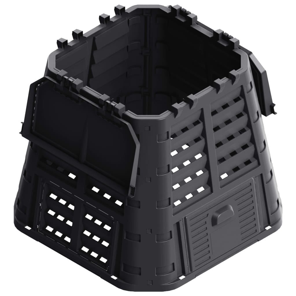 Vidaxx bac à compost 480 l 93,3x93,3x80 cm noir
