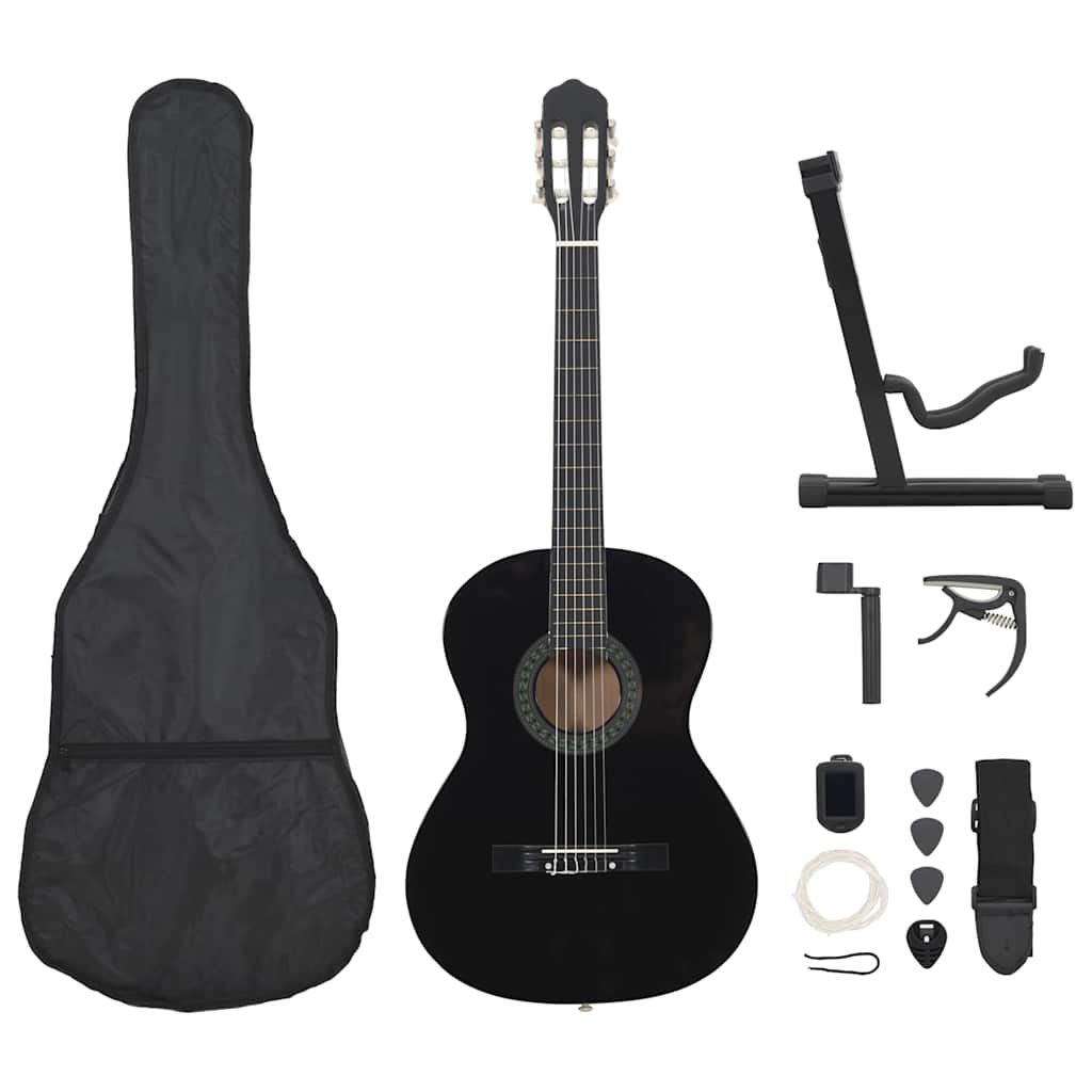 Vidaxl 12 pièces de guitare Début Classic 4 4 39 Black