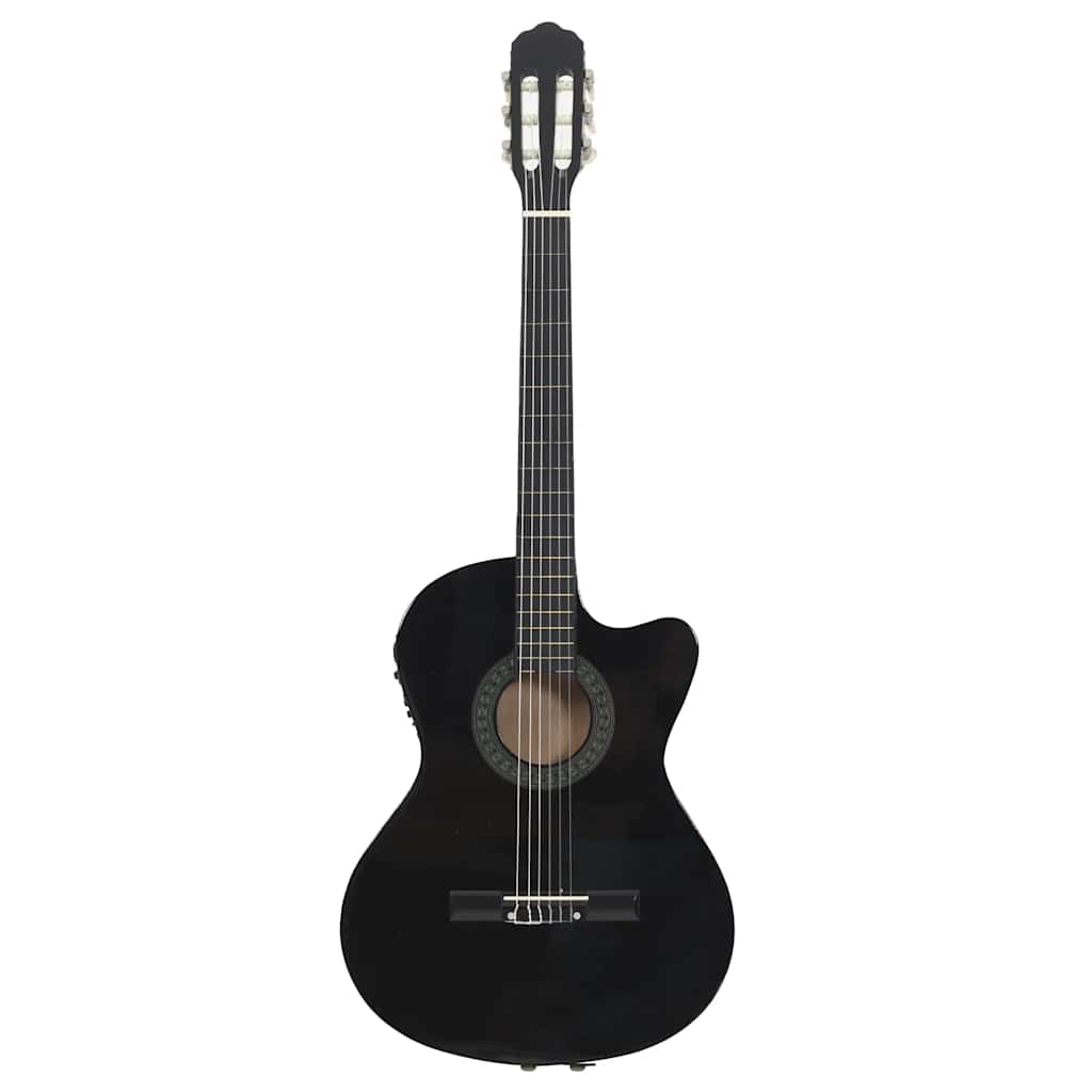Vidaxl guitare pan coupé avec égaliseur 6 cordes western classique noir