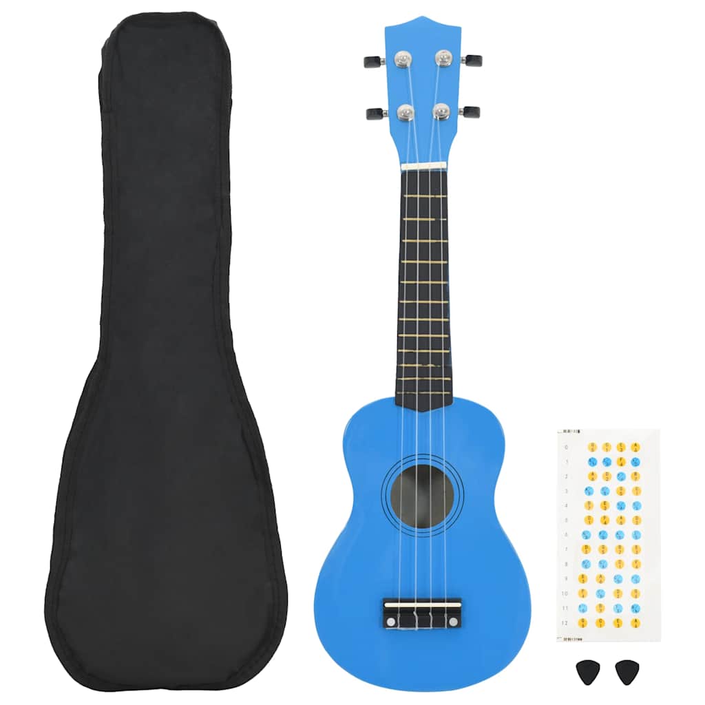 Vidaxl ensemble ukulélé avec sac pour enfants soprano 21'' bleu