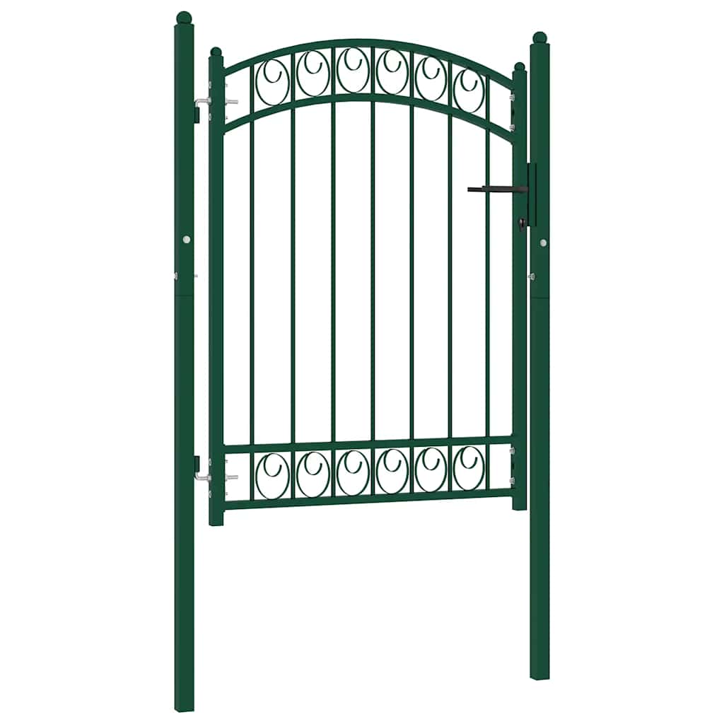 Vidaxxl portail avec plateau incurvé 100x125 cm acier vert