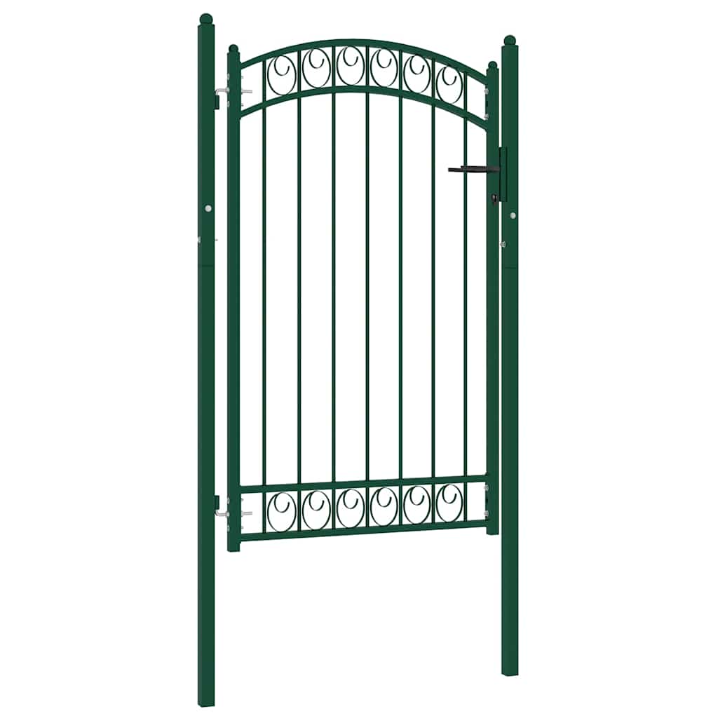 Vidaxxl portail avec plateau incurvé 100x150 cm acier vert