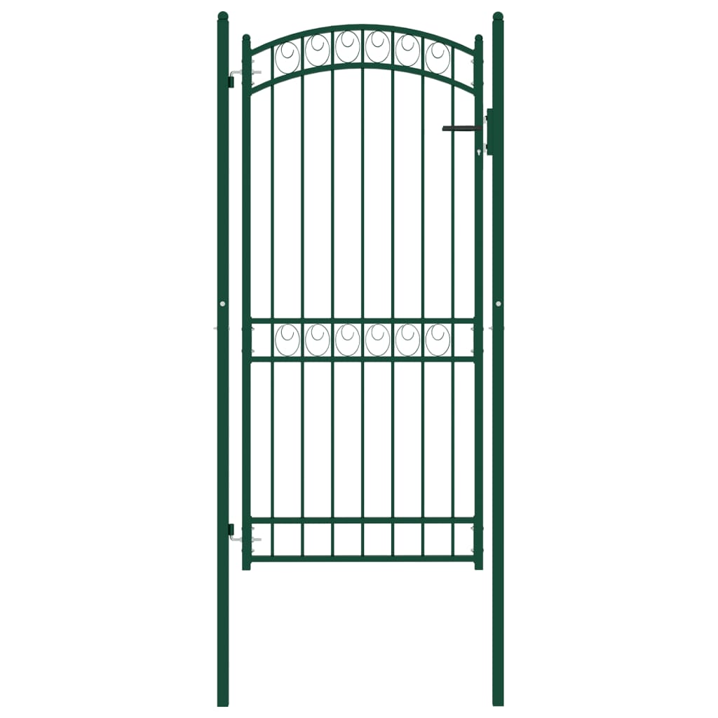 Vidaxxl portail avec plateau incurvé 100x200 cm acier vert