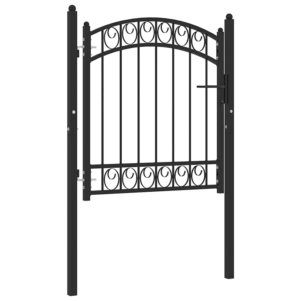 Portail Vidaxxl avec plateau incurvé 100x100 cm acier noir