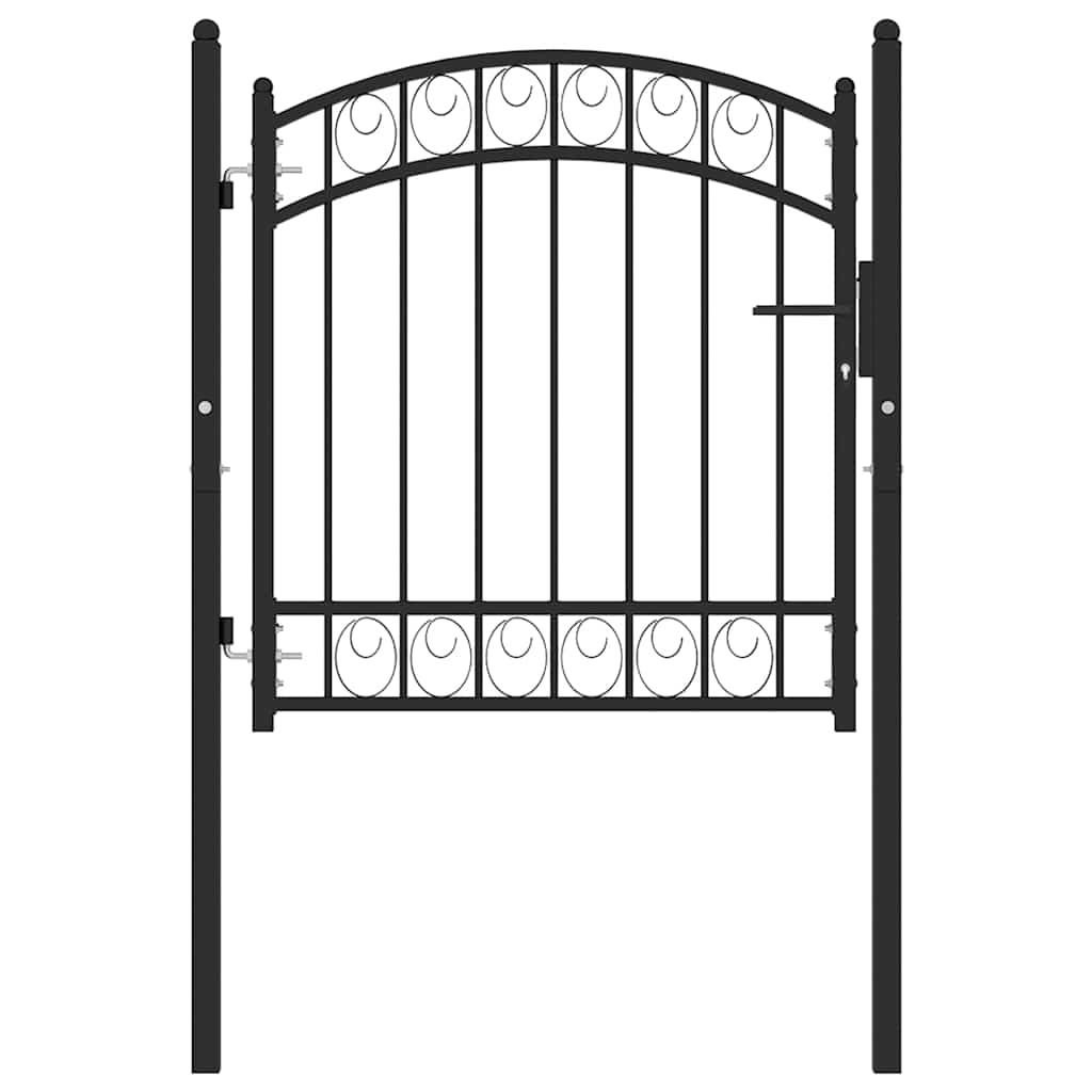 Portail Vidaxxl avec plateau incurvé 100x100 cm acier noir