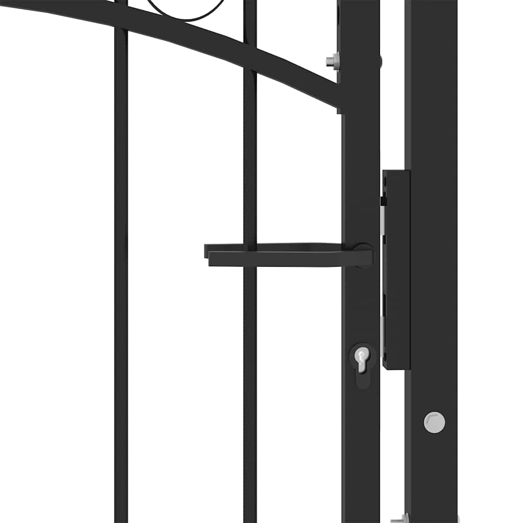 Portail Vidaxxl avec plateau incurvé 100x100 cm acier noir