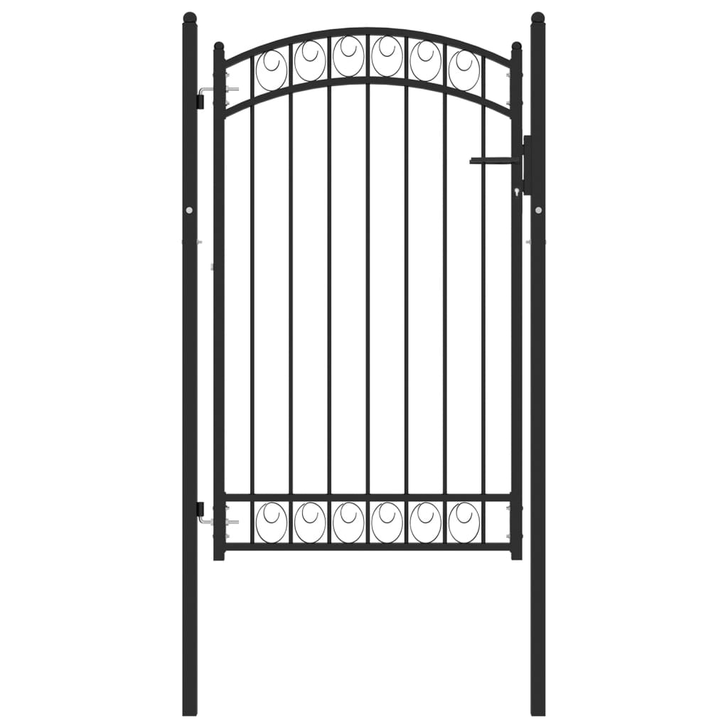 Portail Vidaxxl avec plateau incurvé 100x150 cm acier noir