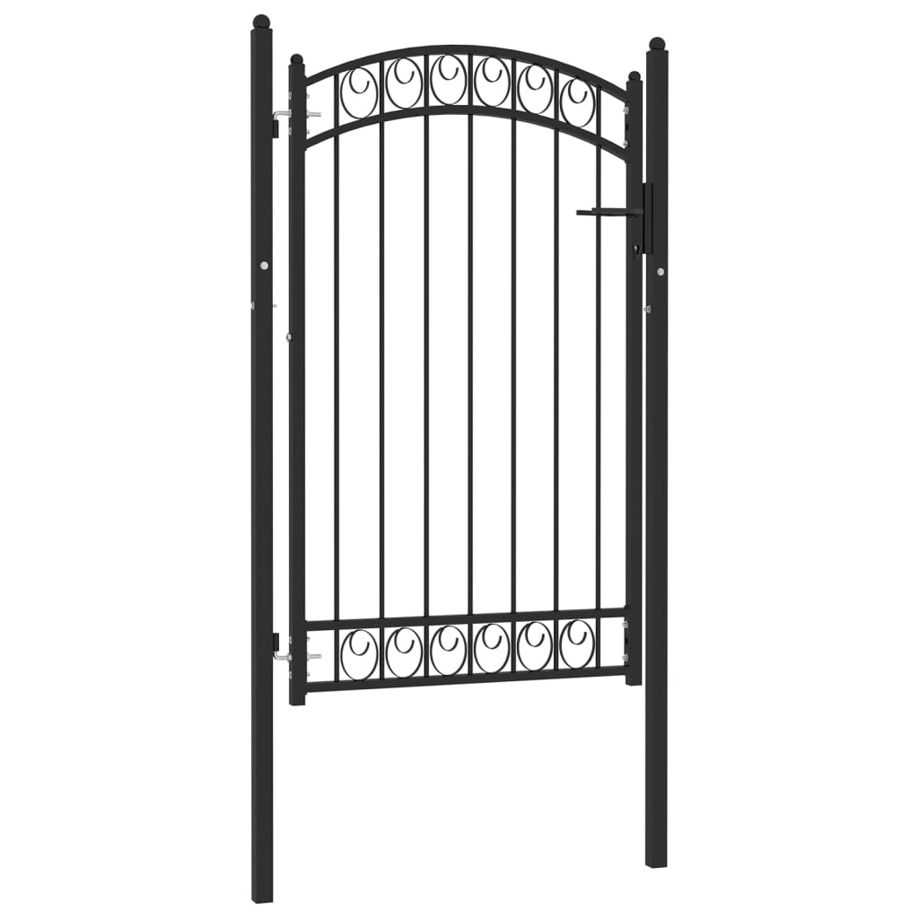 Portail Vidaxxl avec plateau incurvé 100x150 cm acier noir