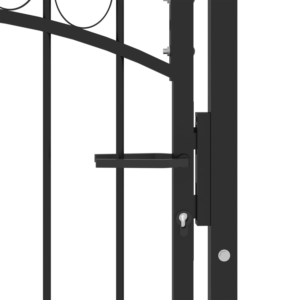 Portail Vidaxxl avec plateau incurvé 100x150 cm acier noir
