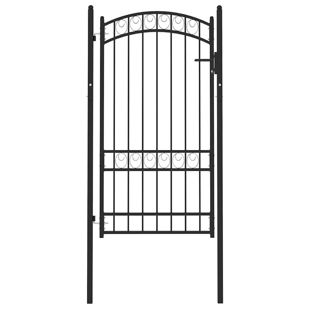Vidaxxl portail avec plateau incurvé 100x175 cm acier noir