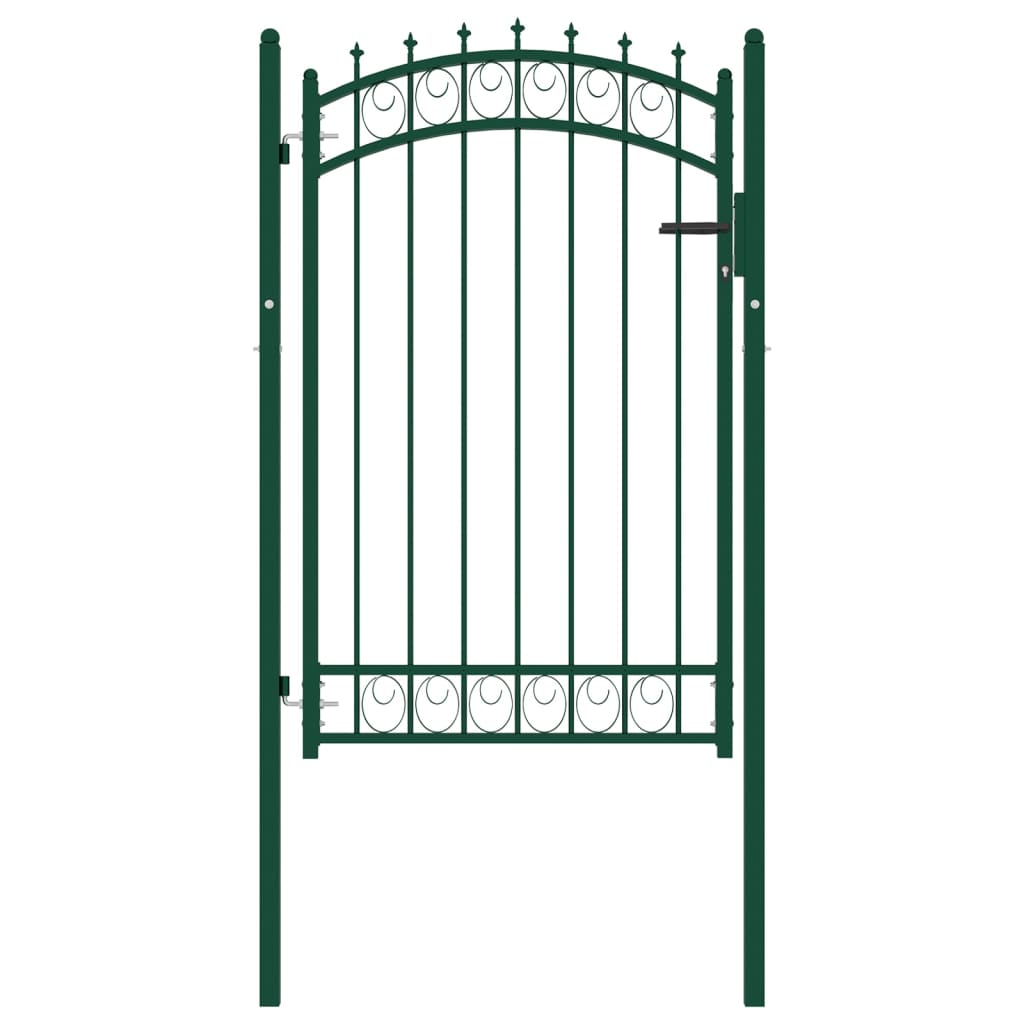 Vidaxxl portail avec pointes de lance 100x150 cm acier vert