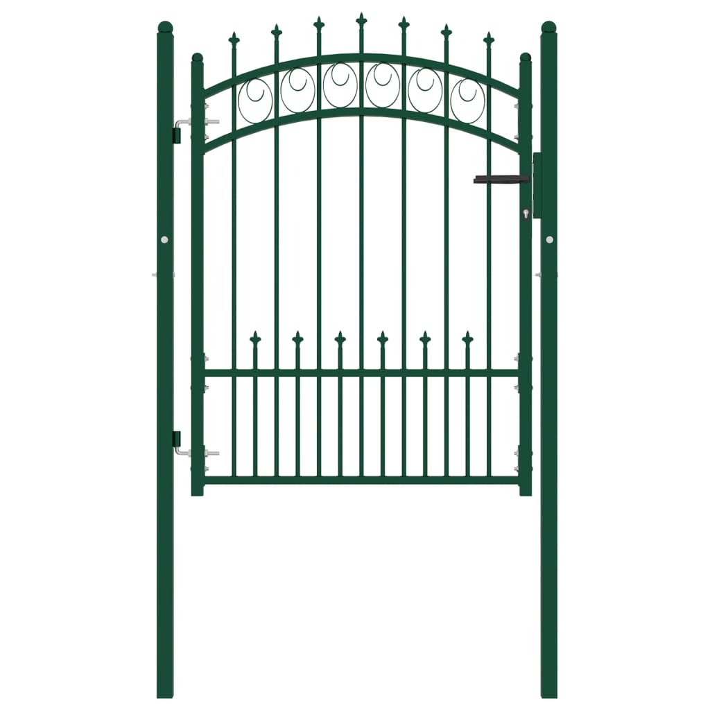Vidaxxl portail avec pointes de lance 100x125 cm acier vert