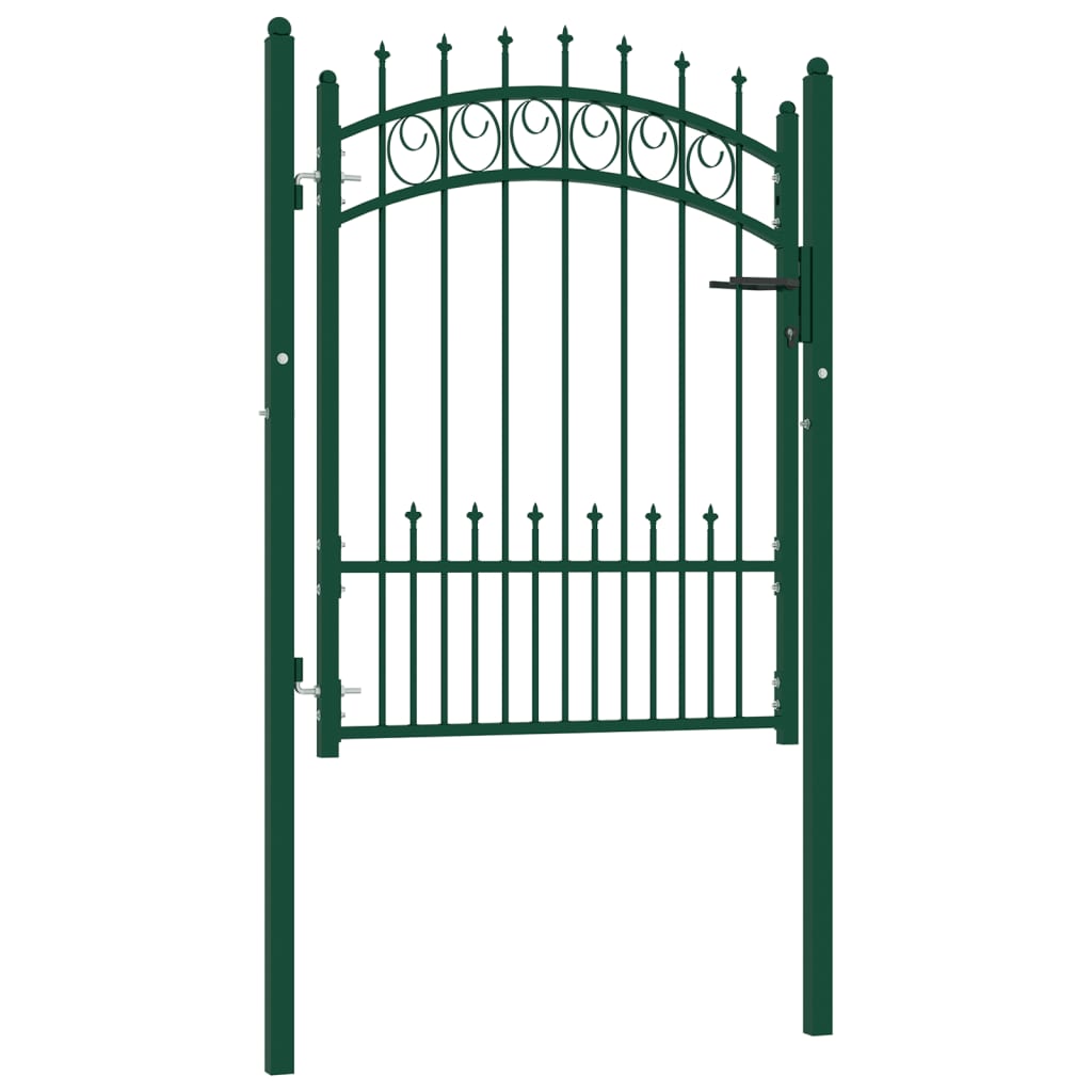 Vidaxxl portail avec pointes de lance 100x125 cm acier vert
