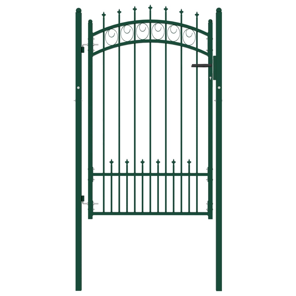 Vidaxxl portail avec pointes de lance 100x150 cm acier vert