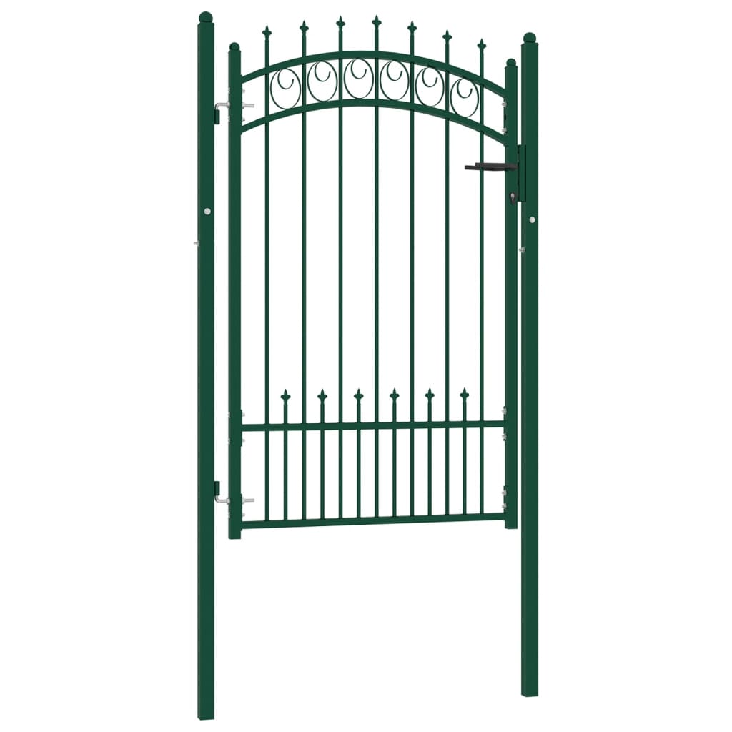 Vidaxxl portail avec pointes de lance 100x150 cm acier vert