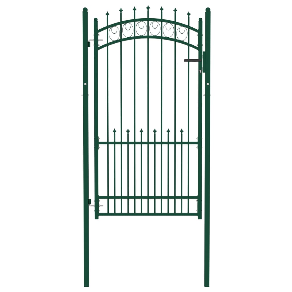 Vidaxxl portail avec pointes de lance 100x175 cm acier vert