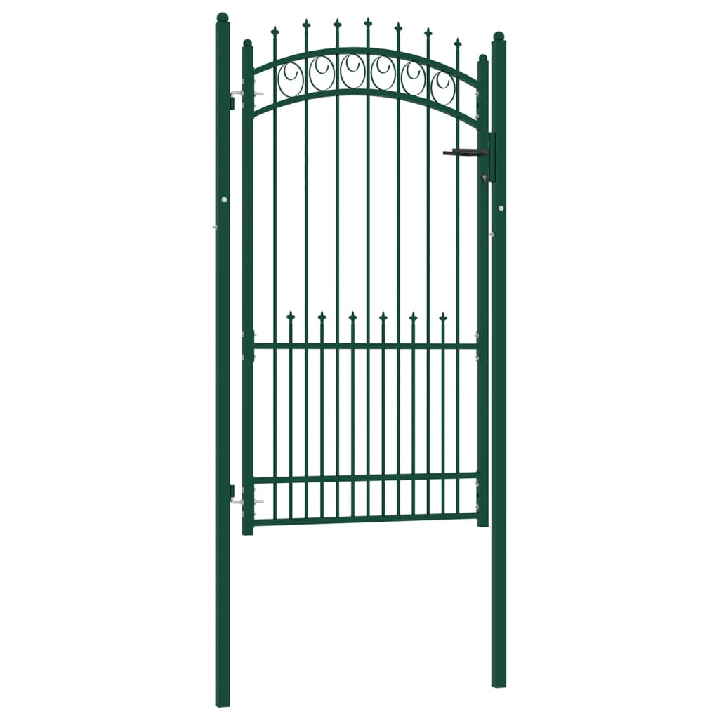 Vidaxxl portail avec pointes de lance 100x175 cm acier vert