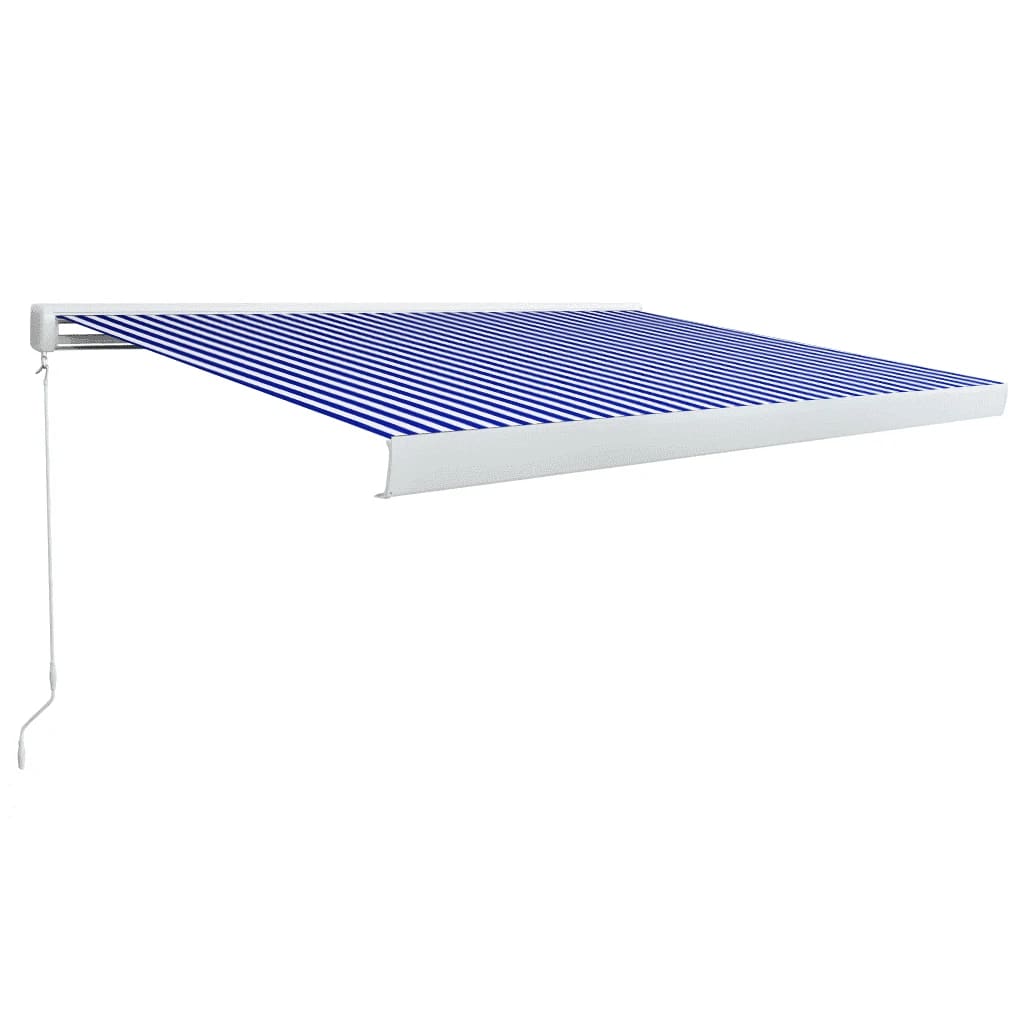 Vidaxl Luifel manuellement 300x250 cm bleu et blanc