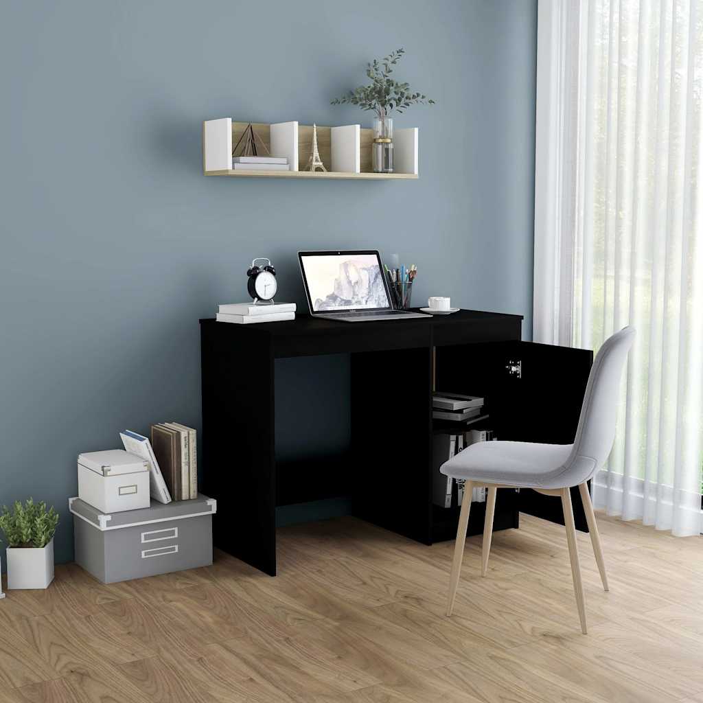 Vidaxl bureau 100x50x76 cm bewerkt hout zwart