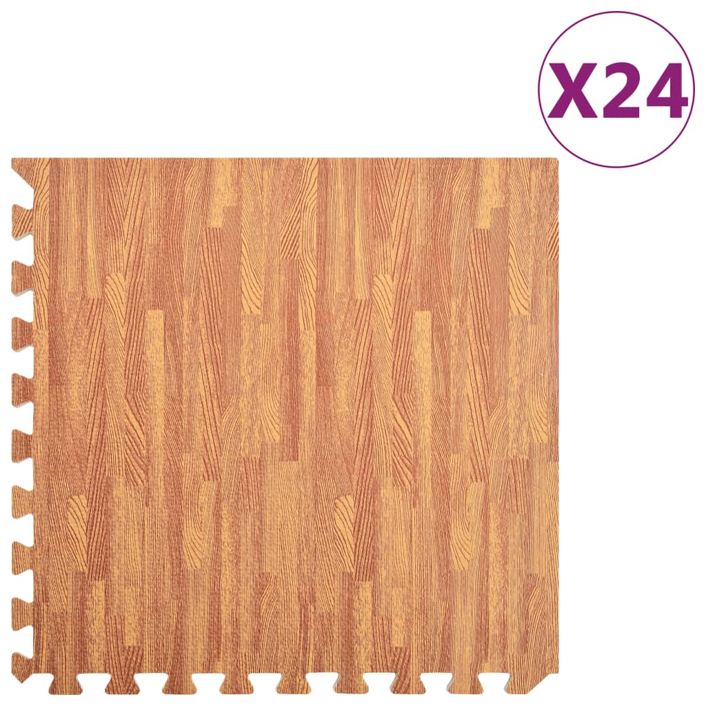 Vidaxl Floor Mats 24 ST 8.64 ㎡ EVA MOS MODE WOOD GRAIN PRINT