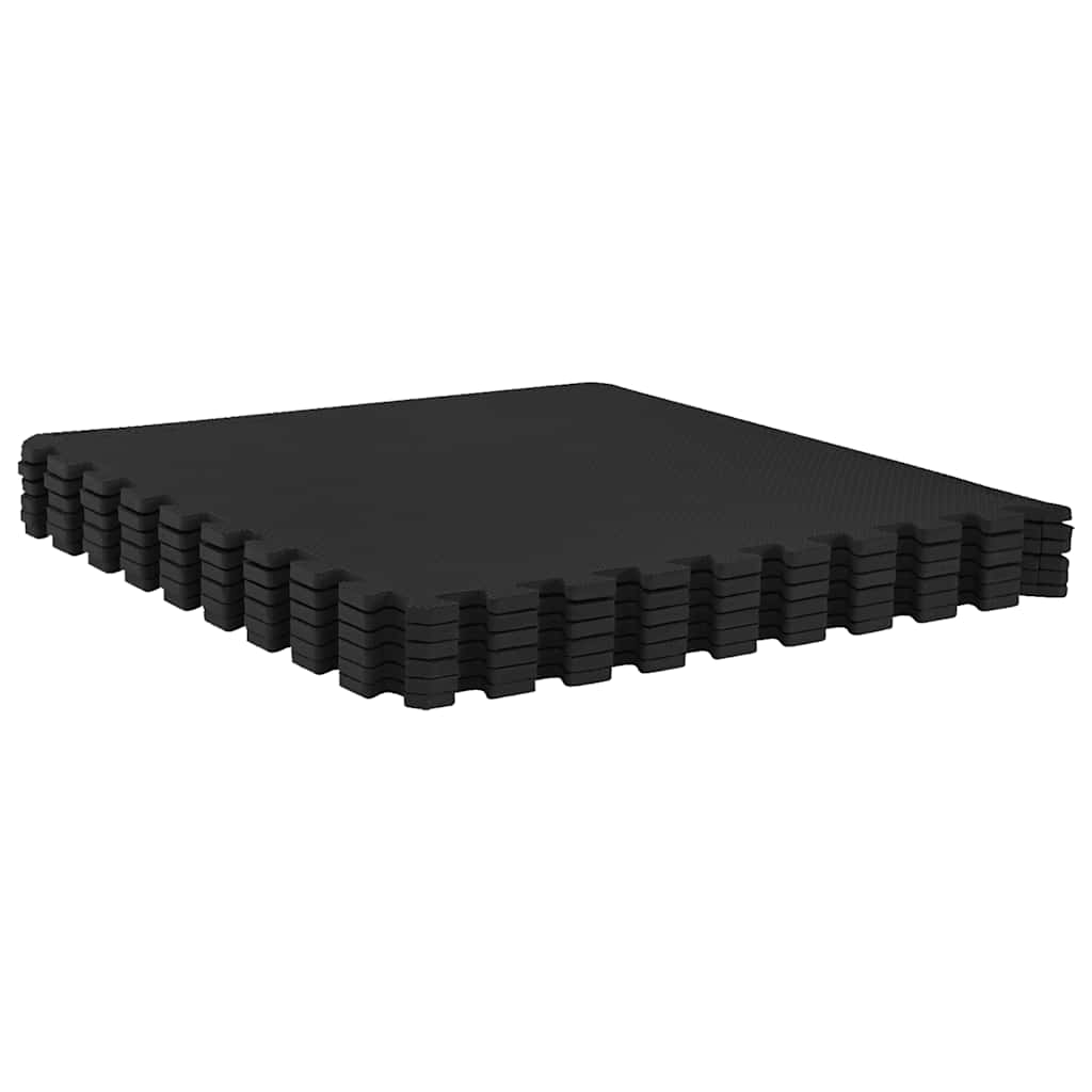 Mattes de plancher vidaxl 24 st 8,64 ㎡ mousse eva noire