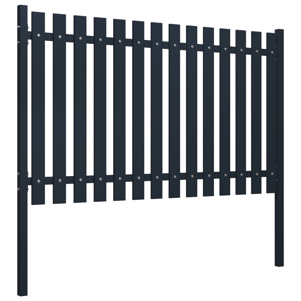 VidaXL Panneau de clôture 174,5x125 cm acier thermolaqué anthracite