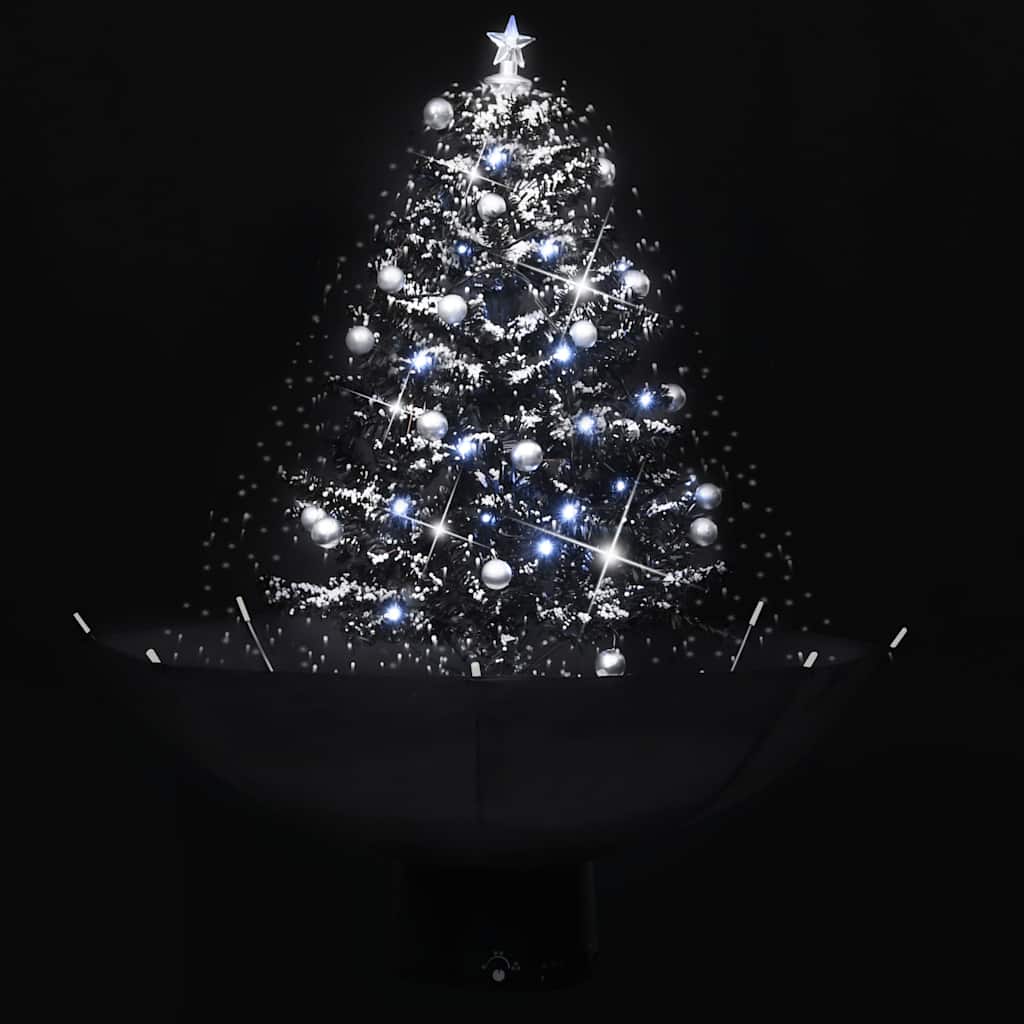 Vidaxx Sapin de Noël enneigé avec pied de parasol 75 cm PVC noir