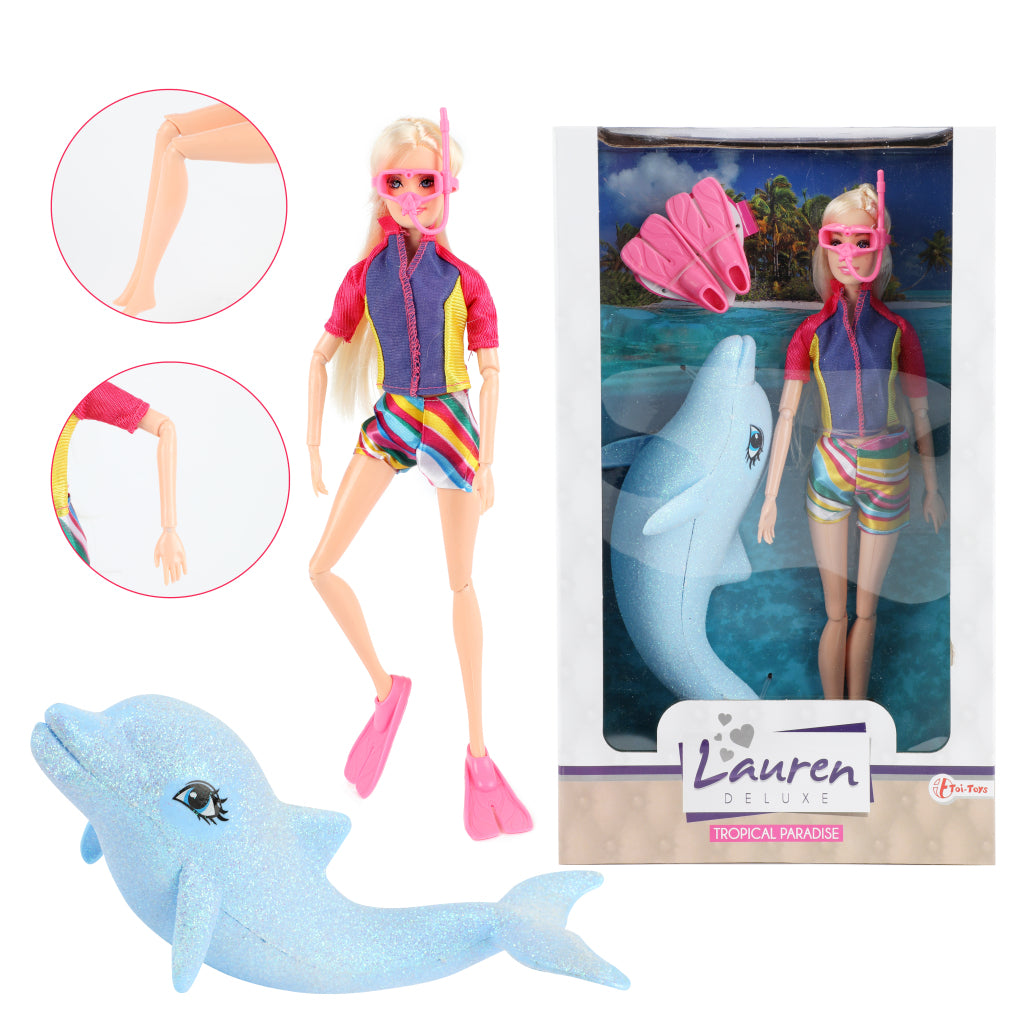Toi-toys poupée ado Lauren avec dauphin