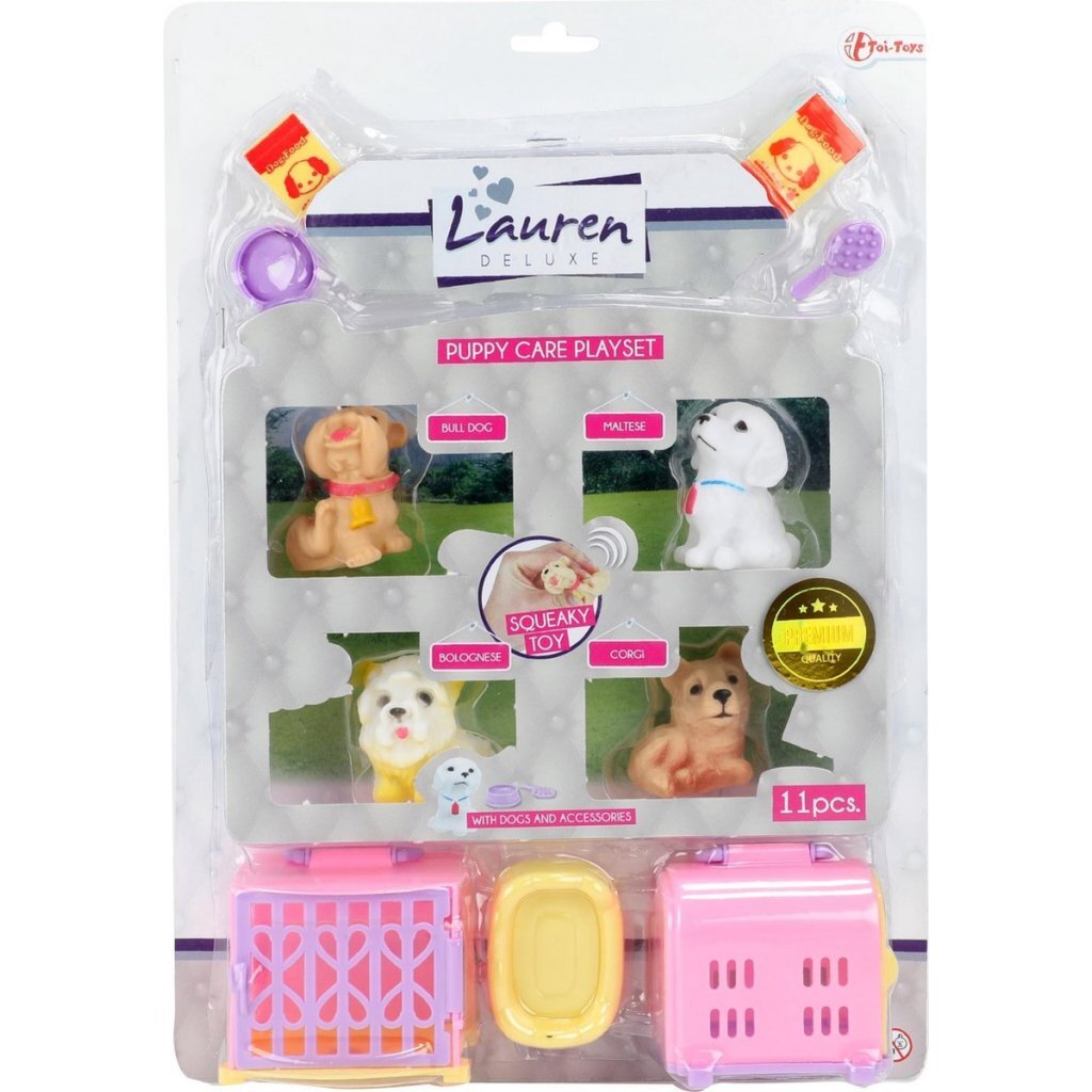 Chiots de luxe Lauren dans une valise + son