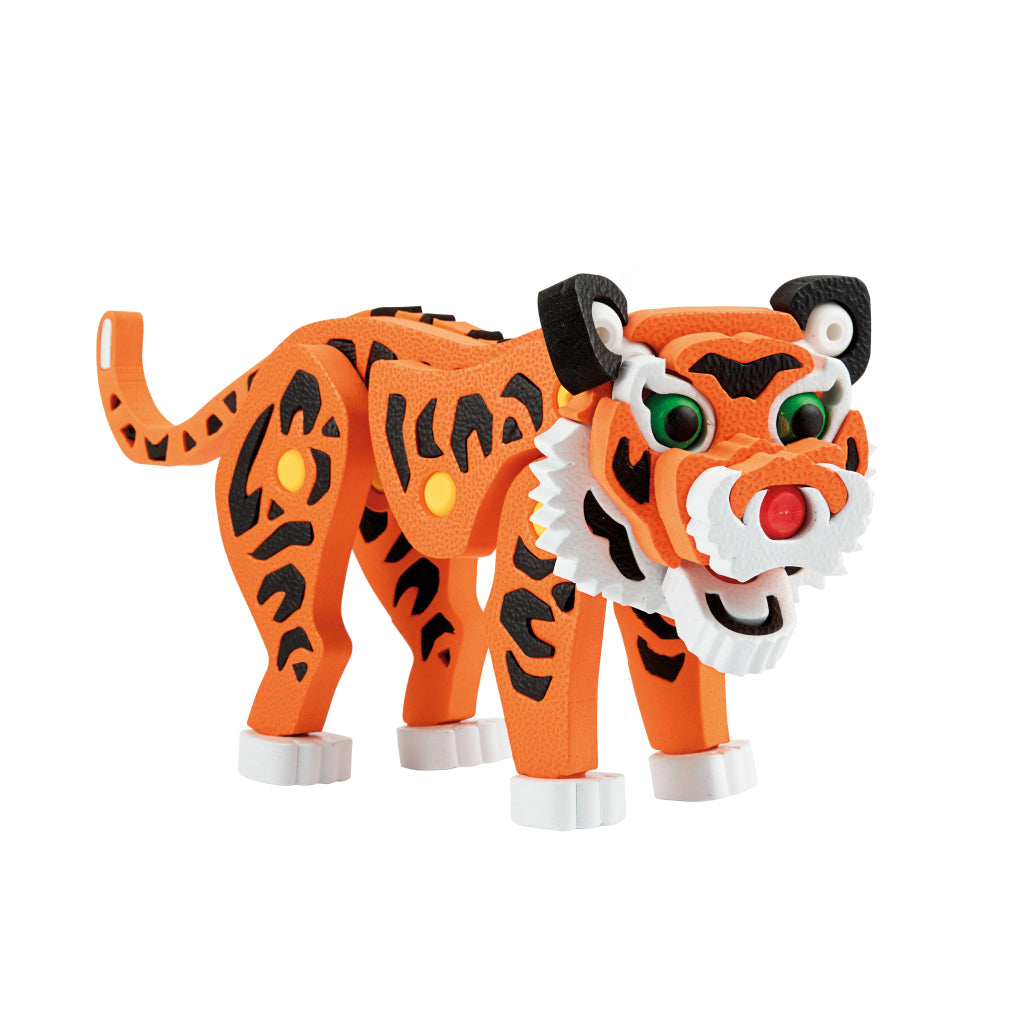 Toi-toys puzzle 3D tigre junior 31,5 cm mousse orange 121 pièces