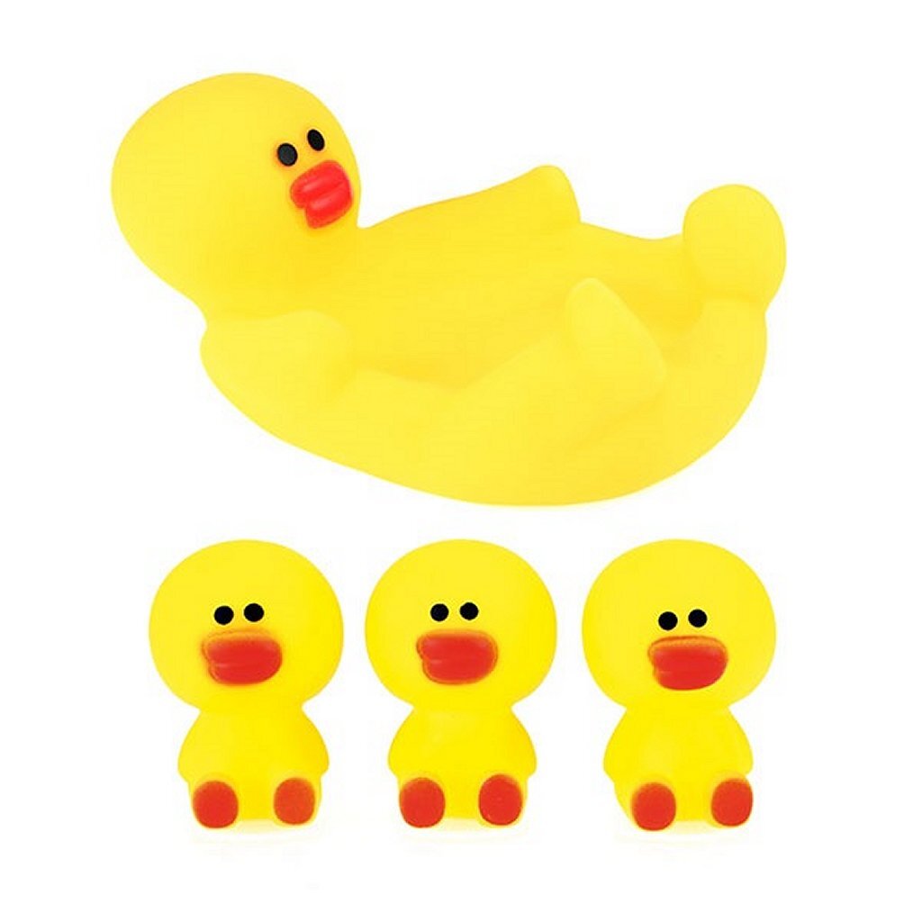 Toi-toys petites étoiles grand canard en caoutchouc avec 3 petits canards en caoutchouc