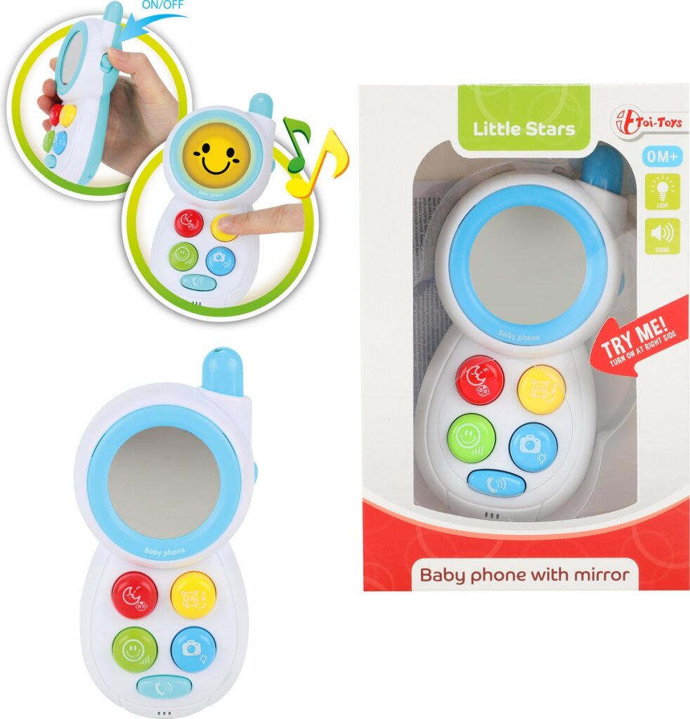 Little stars toi-toys téléphone bébé junior 13cm blanc