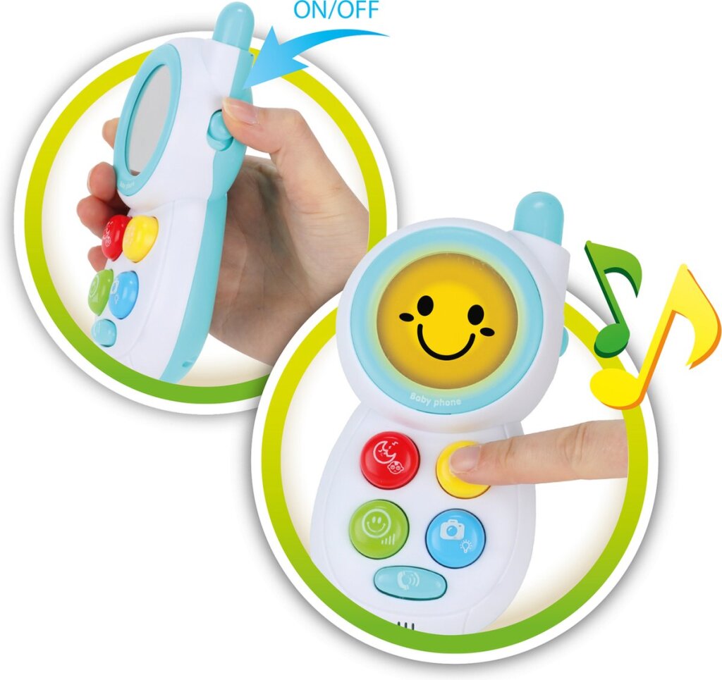 Little stars toi-toys téléphone bébé junior 13cm blanc