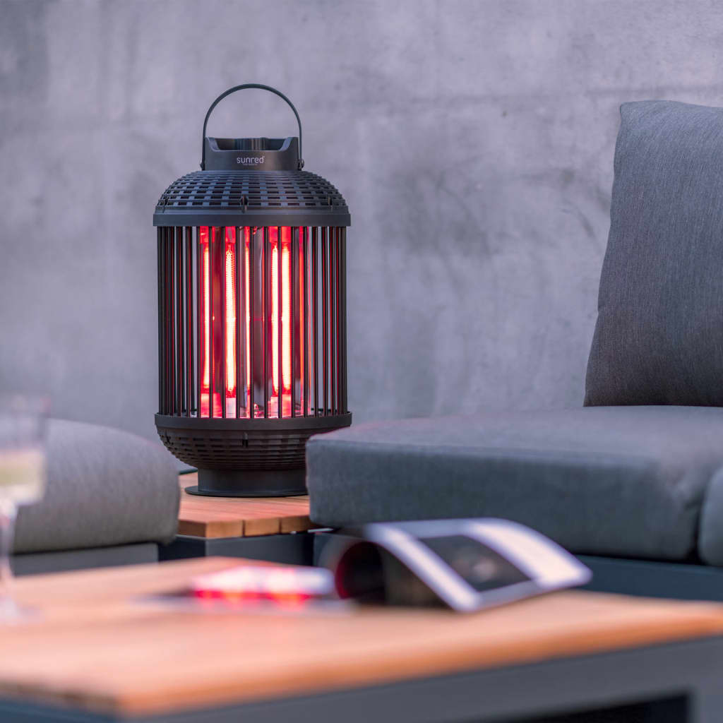 Table du soleil réchauffeur indox 1200 w halogène noir