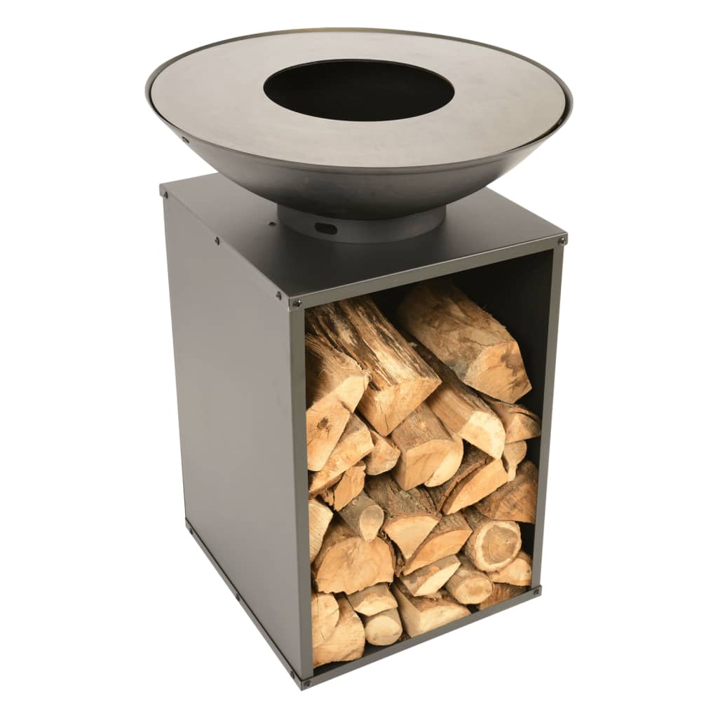 Bol de pompiers à feu rouge avec Barbecuegrill onyx avec couverture 60 cm
