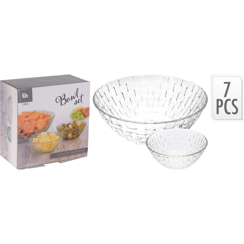 Excellent Houseware Ensemble de 7 bols en verre pour articles ménagers