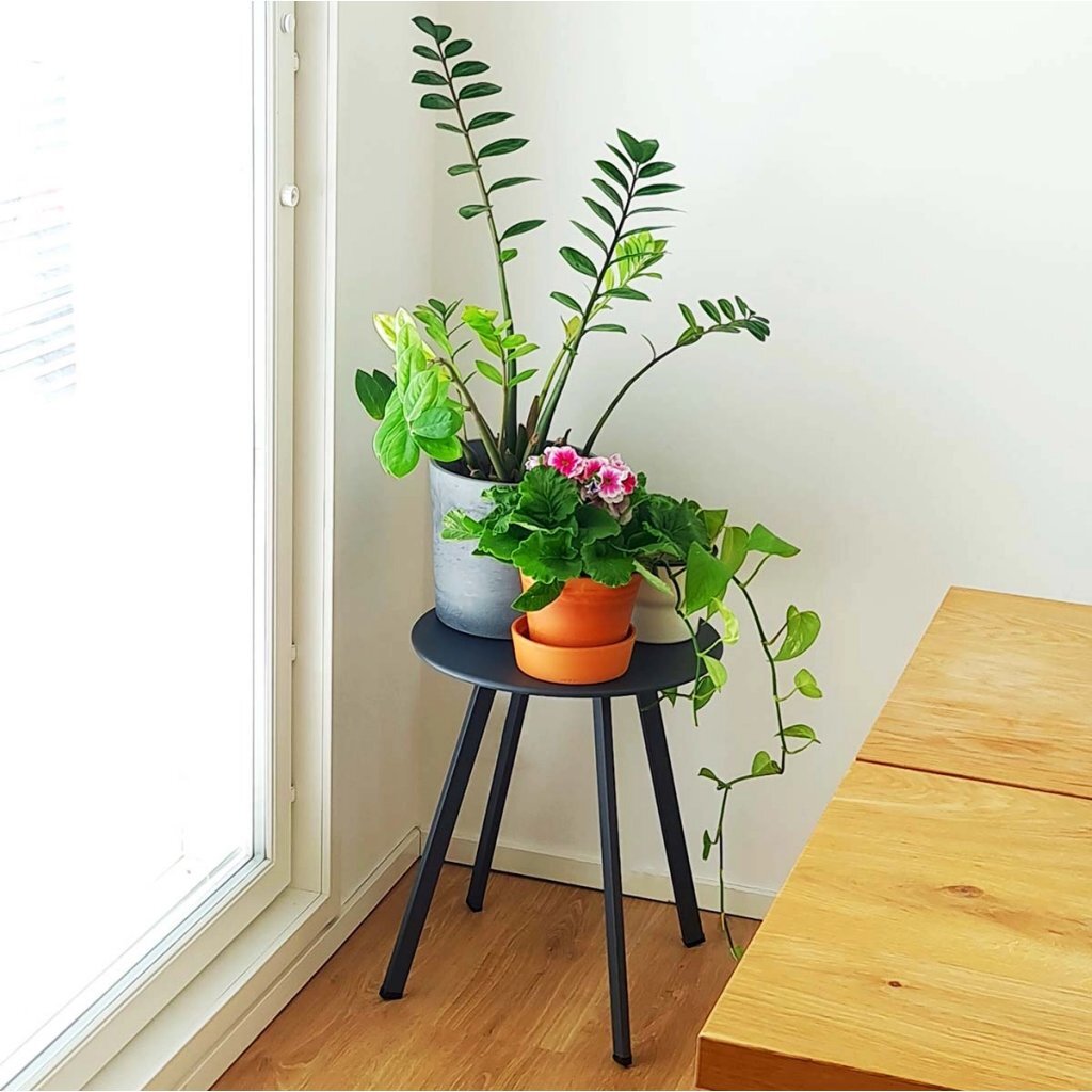 Table de jardin Pro en métal 40x49 cm gris foncé mat